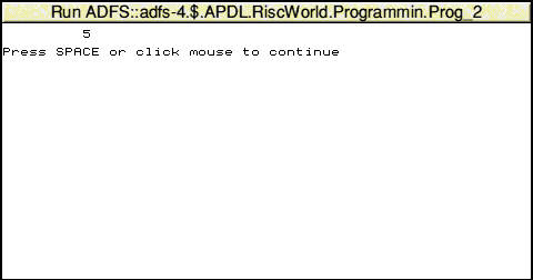 Secong program output