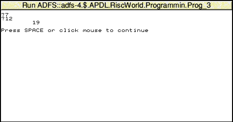 Third program output