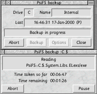 Backing up with PsiFS