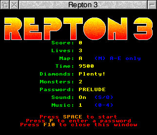 Desktop Repton opening statistics screen