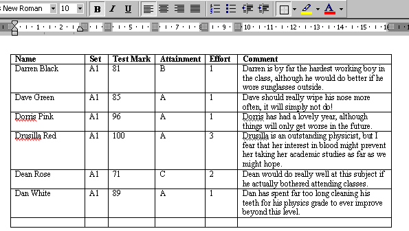 MS Word screenshot